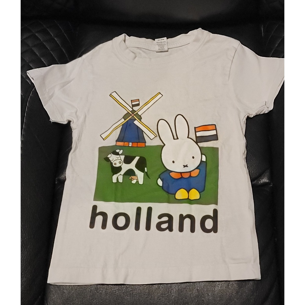 MIFFY HOLLAND T-Shirt Windmill & Cow Toddler Size 3/4 Illustration By Dick Bruna
